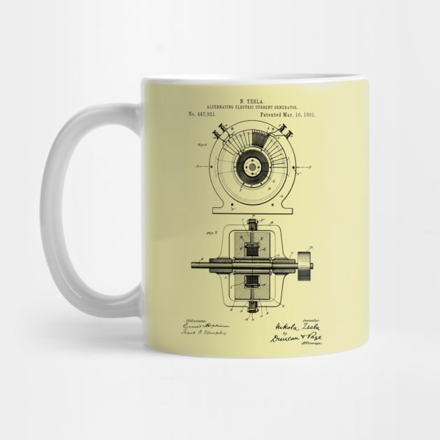 Tesla AC Electric Generator Patent 1891 by MadebyDesign